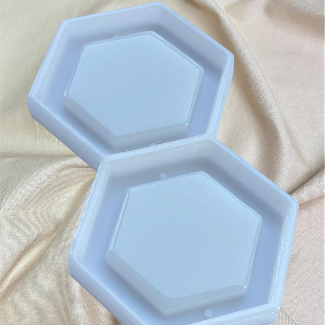 Silicone Mold for Resin / Jewelry Box with Lid / 2-Part Mold with Magnet Holes / Round Trinket Box Mold