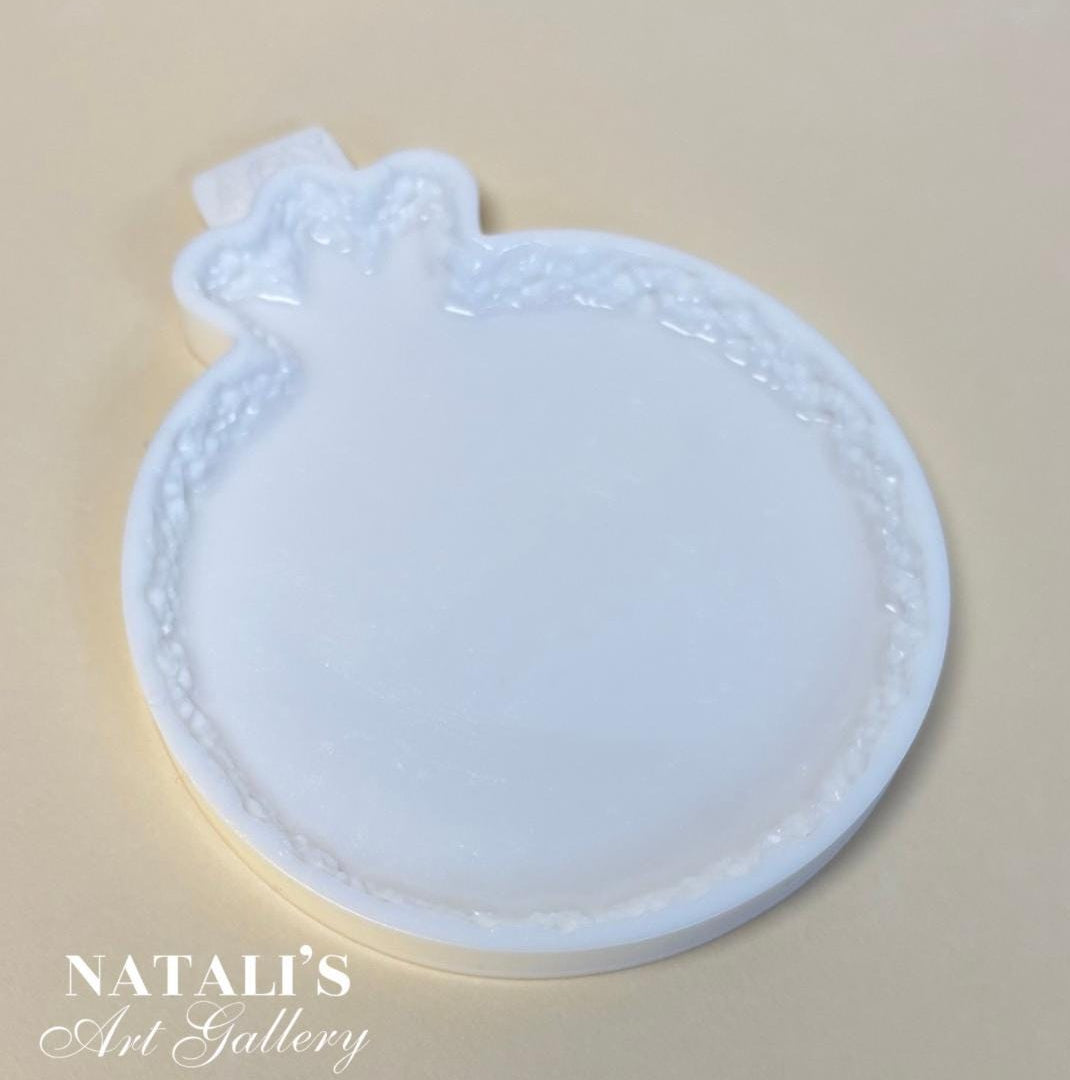Silicone Mold for Resin  /Textured Edge Pomegranate Coaster /Raw Edge Coaster