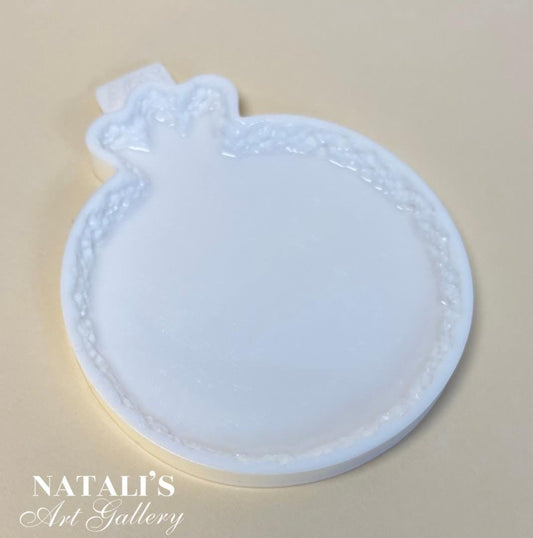 Silicone Mold for Resin  /Textured Edge Pomegranate Coaster /Raw Edge Coaster
