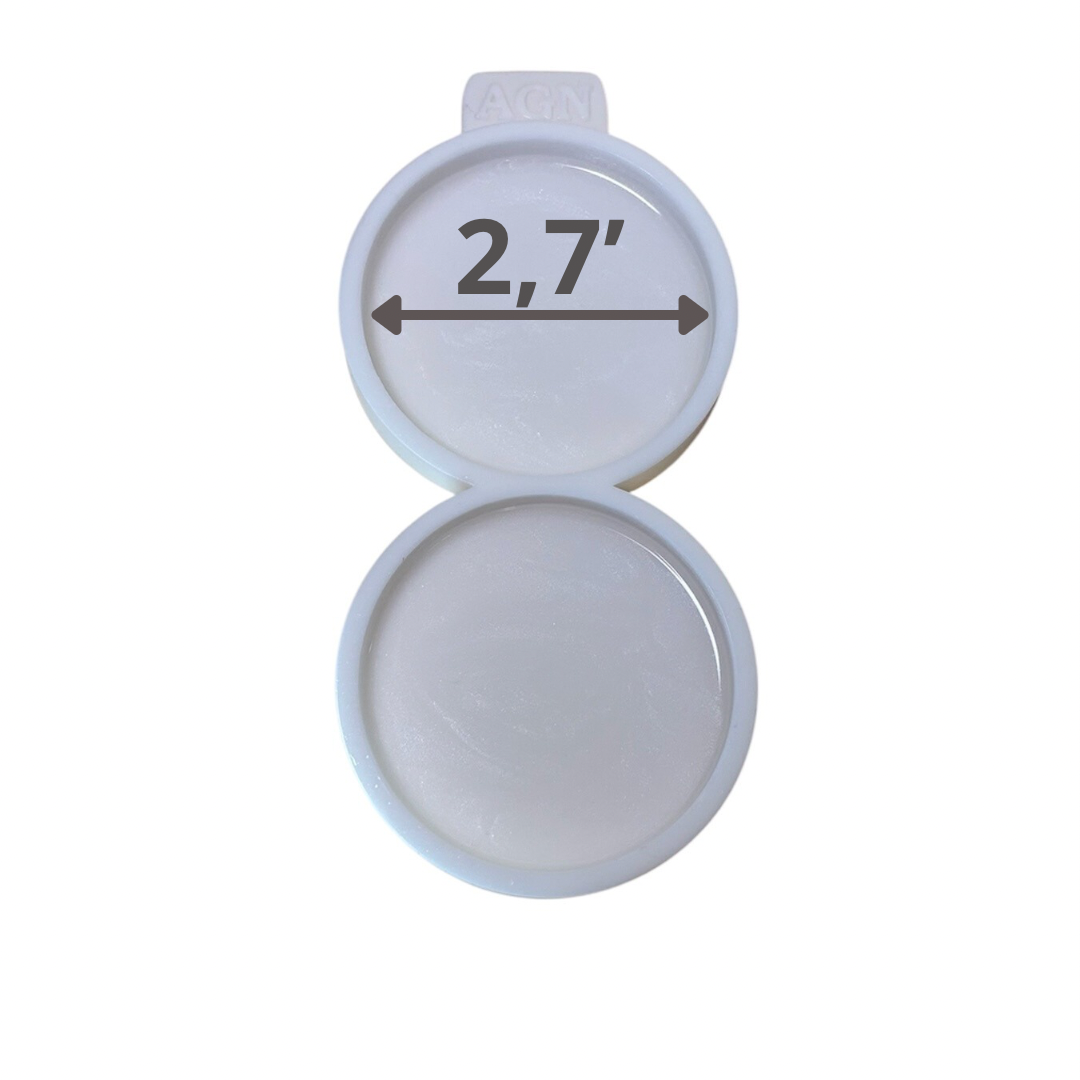 Silicone Mold for Resin Magnets or Invitations / Double Round Shape / DIY Wedding Favors / Epoxy Casting Mold